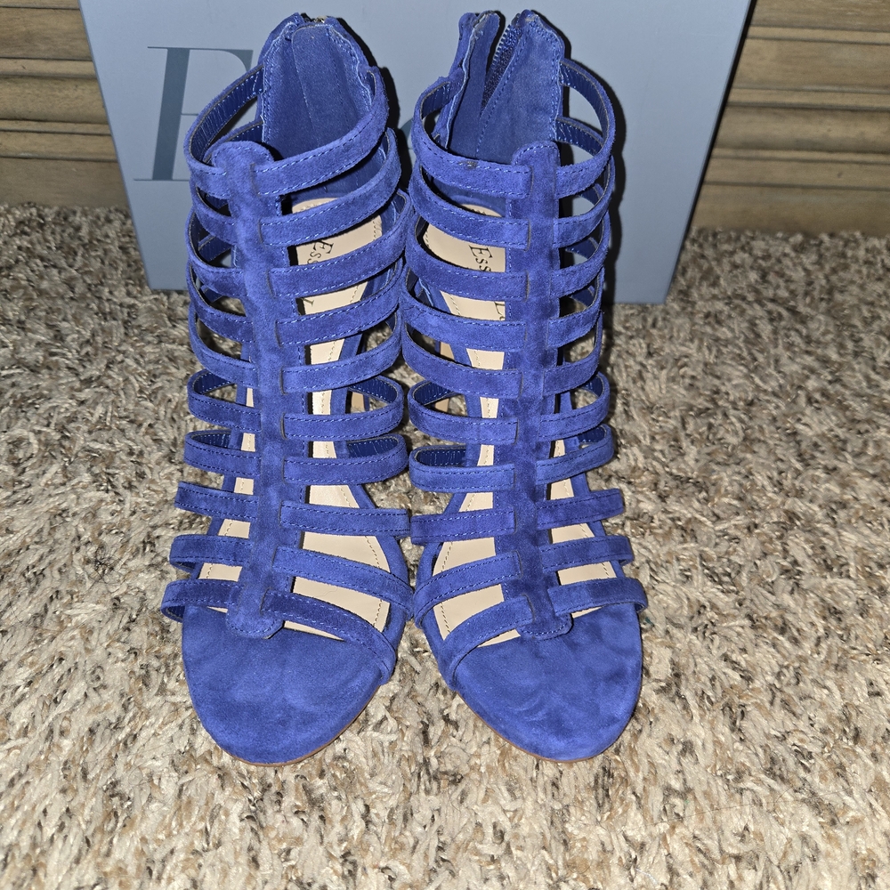 Essex Lane Royal Blue Strappy Heels